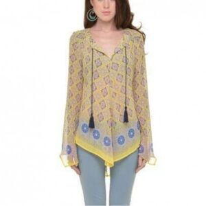 Sunlight Paris Asymmetrical Tunic Blouse Pistache